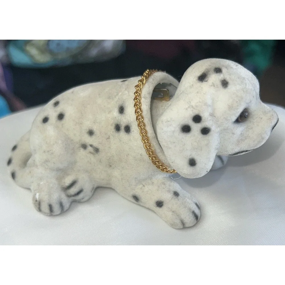 Dalmatian Dog Figurine Flocked Bobble‎ Head Nodder 3x6x3.5